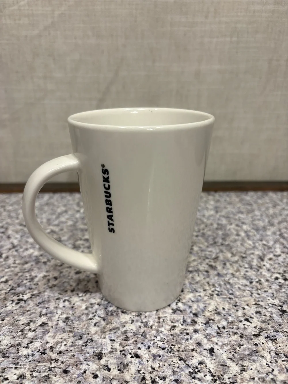 Starbucks White Tall Ceramic Coffee Mug - Classic Green Mermaid Logo - 12oz